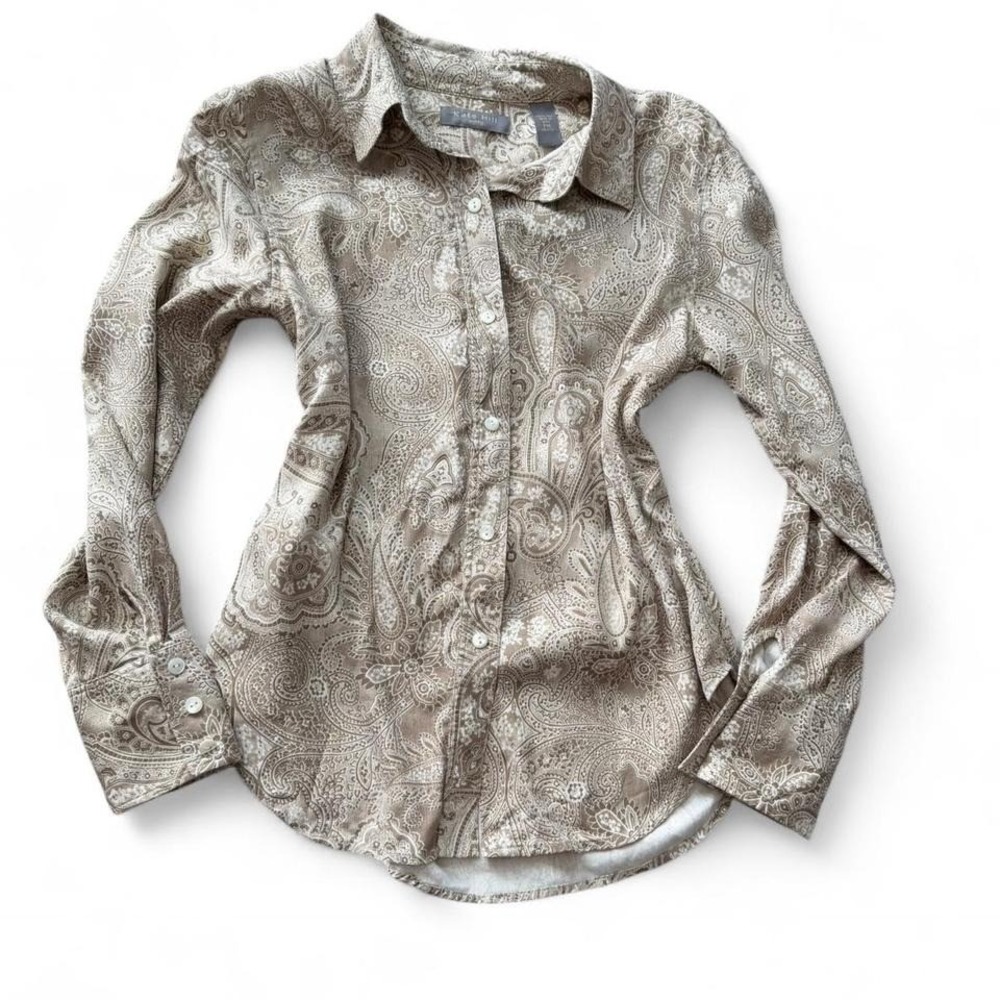 Vintage Silk Paisley Button Up Shirt, Women's Size‎ PM